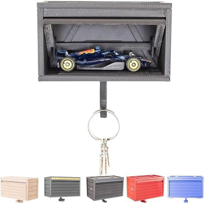 Space-saving wall wooden key holder, home key rack, garage-shaped clothes hook with opening door for hallway - V.I.P Digital Presence