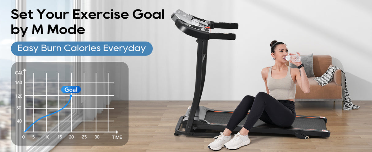 Home folding treadmill with pulse sensor, 2.5-horsepower silent brushless motor, 3-level tilt, 12 preset programs - V.I.P Digital Presence