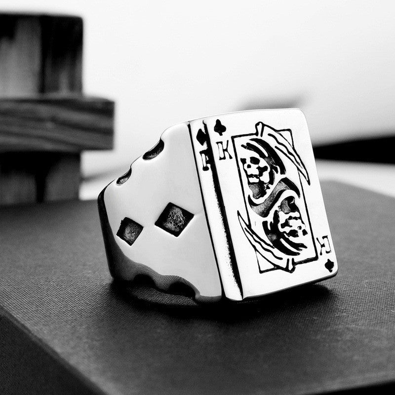 Retro titanium steel ring Death ring Poker card creative ring Unisex ring sickle ring - V.I.P Digital Presence