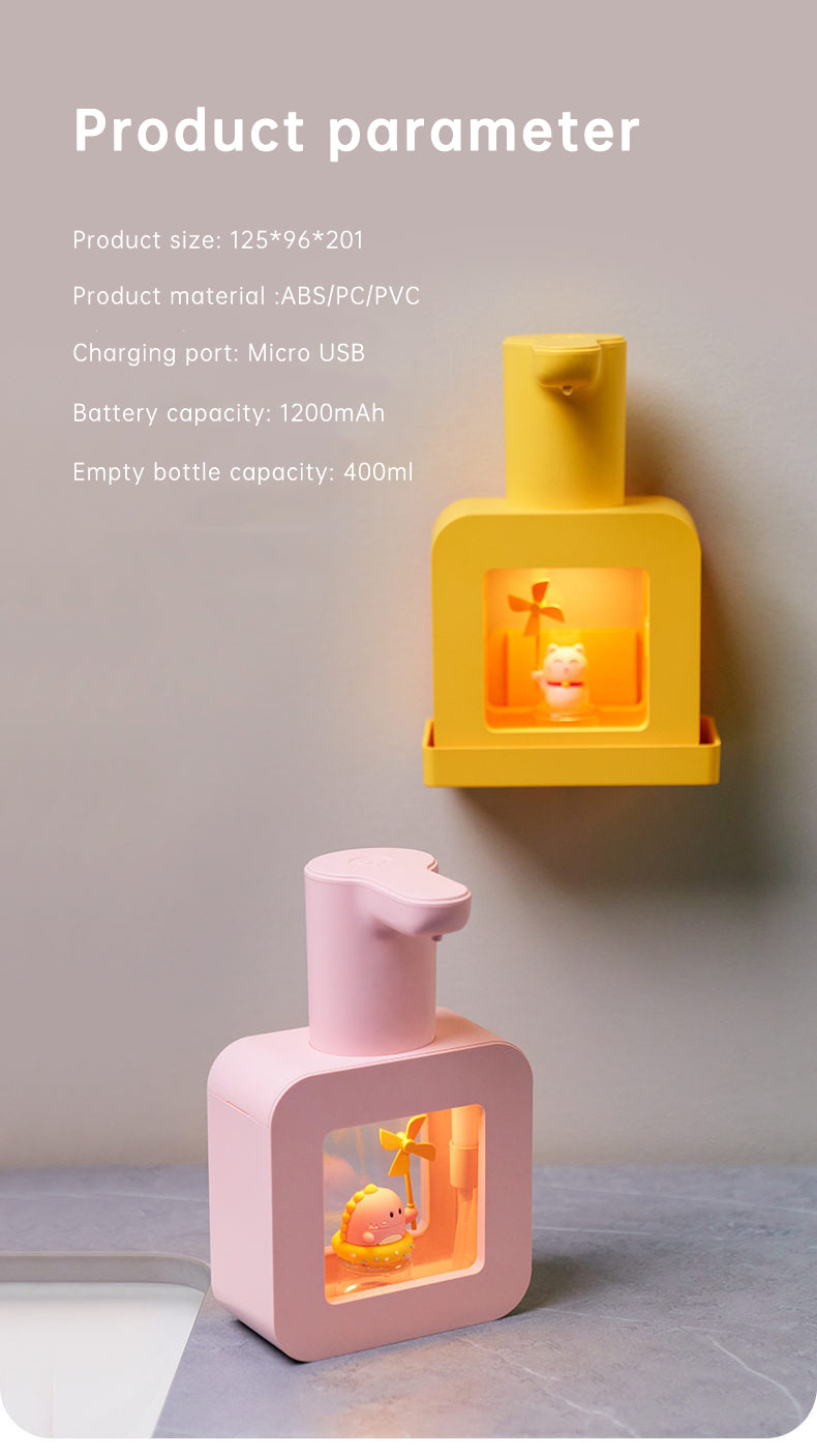 Cute Cat Rechargeable Touchless Automatic Soap Dispenser 400ml Kids foam Soap Dispenser with Night Light - V.I.P Digital Presence
