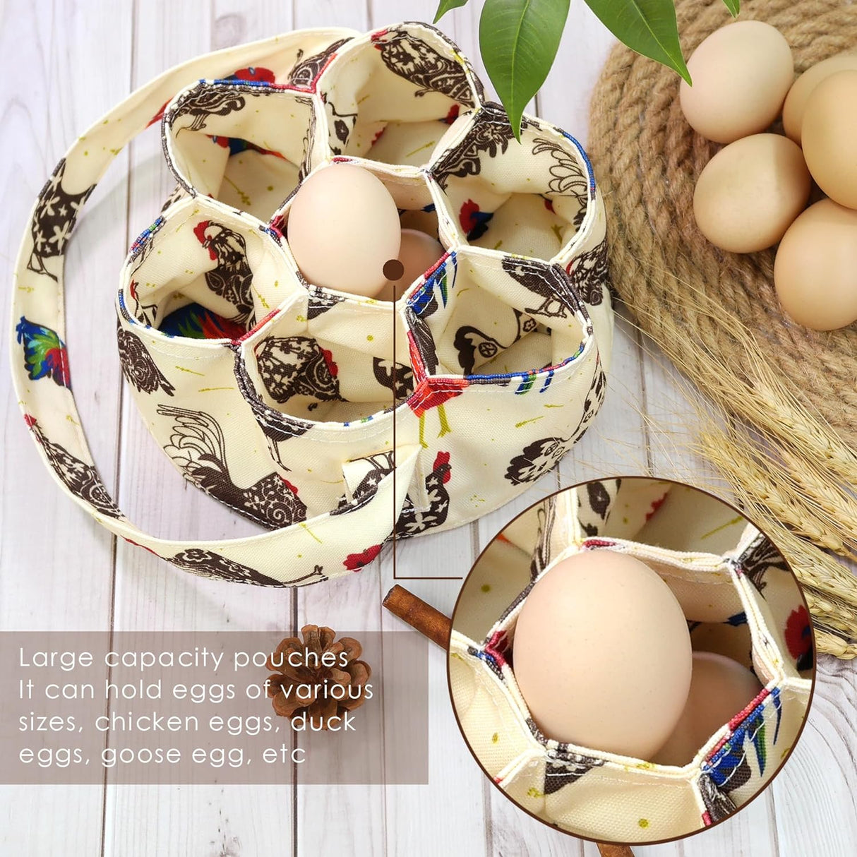 Egg Collection Basket Egg Collection Basket 7 Bags Chicken Mother Chicken Duck Goose Egg Housewife Farm Garden - V.I.P Digital Presence