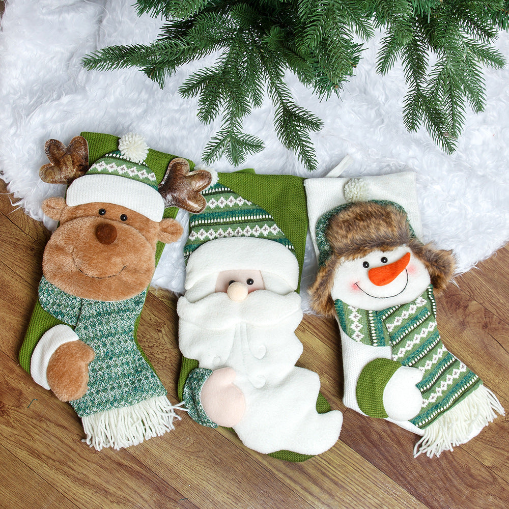 Christmas decorations, hanging decorations, candy socks, gift socks, Christmas gifts, green Christmas socks - V.I.P Digital Presence