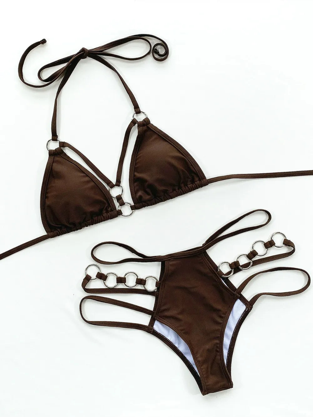 Cutout Halter Neck Two-Piece Bikini Set - V.I.P Digital Presence