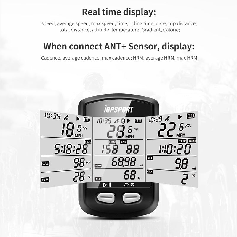 iGPSPORT iGS10S Stopwatch GPS Bicycle Computer ANT+ Heart Rate Cadence - V.I.P Digital Presence