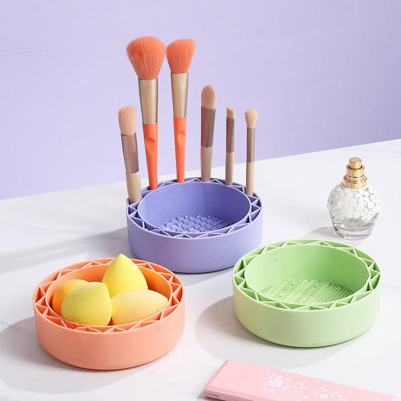Reusable Makeup Brushes Cleaning Bowl Soft Texture Silicone Cosmetic Beauty Washing Bowl - V.I.P Digital Presence