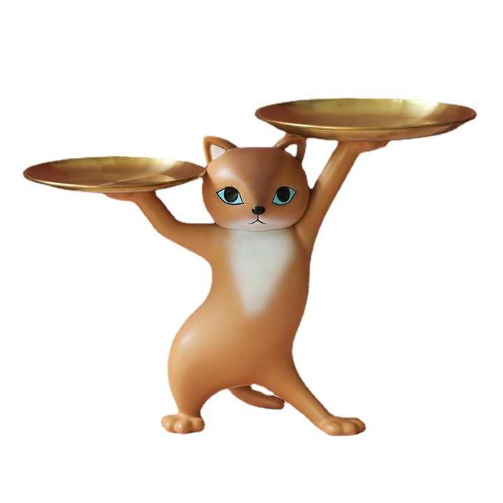 Animal ornaments enchanting cat tray storage living room foyer desktop home decoration ornaments resin - V.I.P Digital Presence