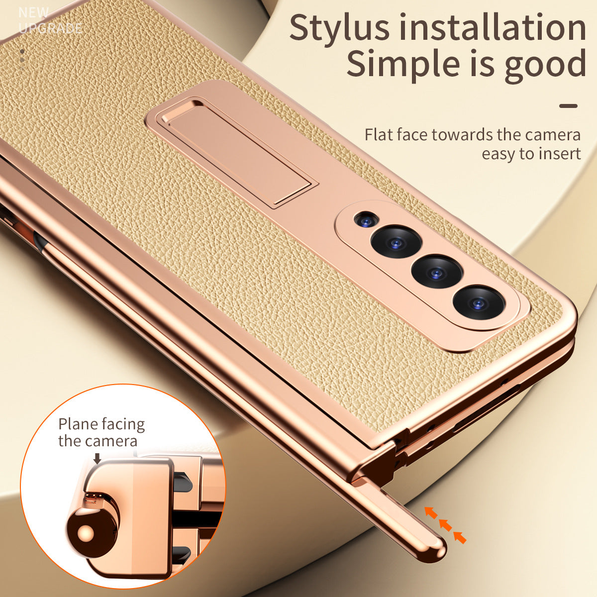 Samsung Fold3 phone case folding with pen slot pen pen pen plain leather protective case FOLD2 all inclusive anti fall suitable - V.I.P Digital Presence
