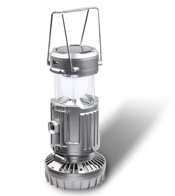 Portable Outdoor LED Camping Lantern With Fan Solar Charge Rechargeable Light Hanging Tent Lamp Fish Flashlight - V.I.P Digital Presence