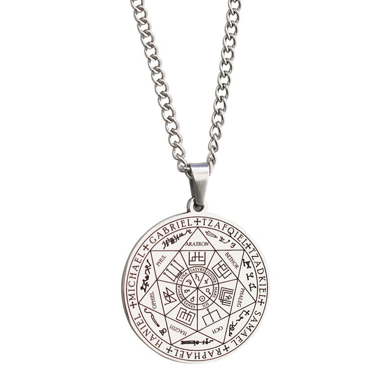 Stainless Steel Necklace Jewelry Seven Angels Magic Circle Pendant DIY Accessories Men's Necklace - V.I.P Digital Presence
