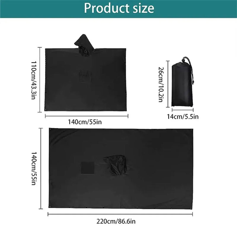 Poncho impermeable militar 3 en 1 para exteriores, con capucha y mangas, impermeable, para motocicleta, camping, senderismo, viajes, ropa impermeable, tienda de campaña.