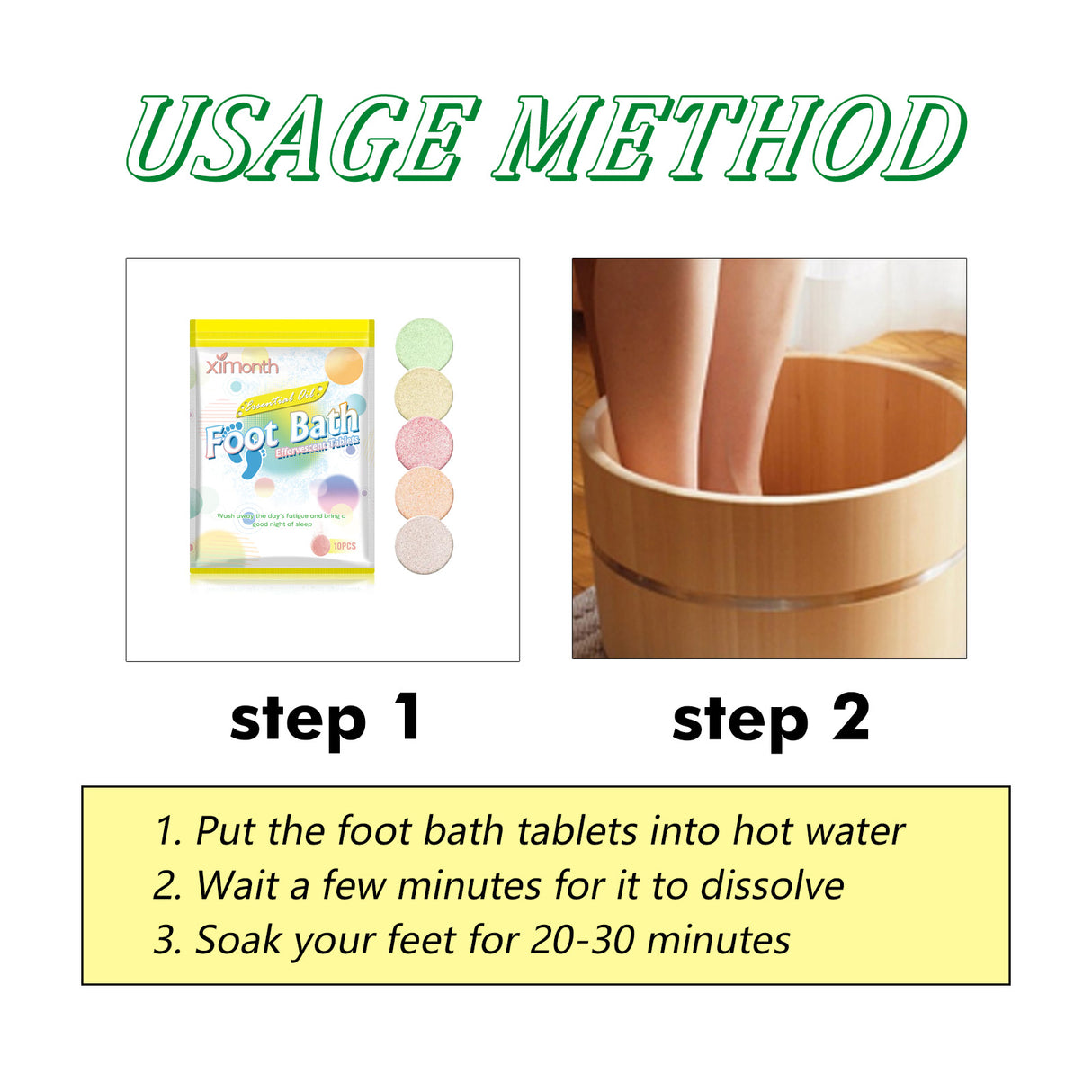 Foot Bath To Soak Foot Pieces, Foot Cleansing Treatments Relieve Fatigue Pamper Sleep Body Care Foot Bath Tablets - V.I.P Digital Presence