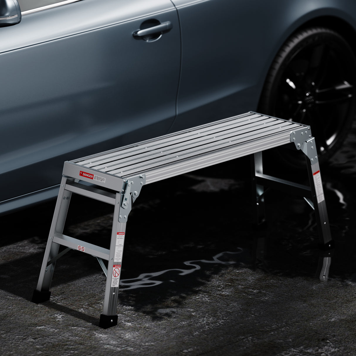 Work Platform Aluminum Portable Bench Folding Ladder ANSI Capacity 225 LBS 40" - V.I.P Digital Presence