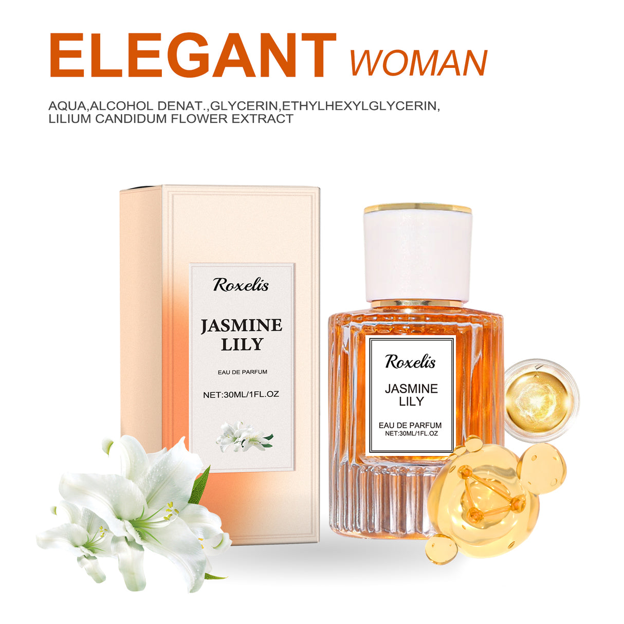 Lily Women Pheromone Perfume, Wrist Behind Ear Neck Natural Long-Lasting Light Fragrance Delicate Elegance Exudes Feminine Charm - V.I.P Digital Presence