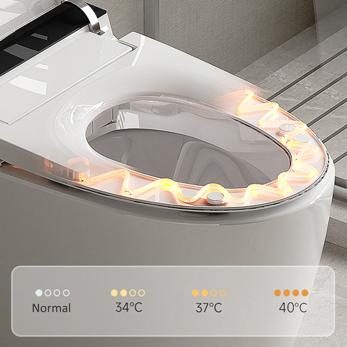 ST-GP-01 Smart Toilet with Heating, Portable Toilet with Automatic Opening and Closing, 1.28GPF Water Tank Free Toilet, White - V.I.P Digital Presence