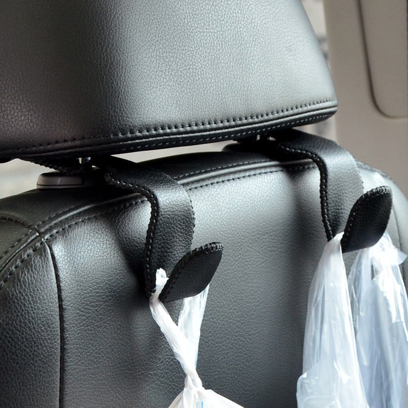 Leather large load-bearing car seat hooks car hooks hidden back multifunctional rear seat interior products - V.I.P Digital Presence