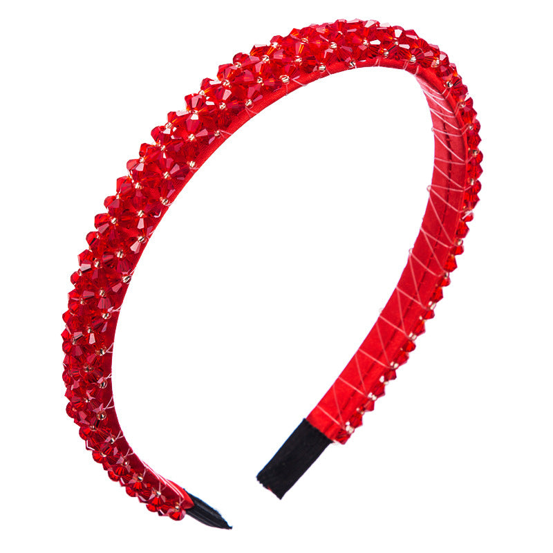 Korean Style Thin Edge Crystal Headband Women's Fashion Super Flash Headband Party Press Hair Accessories - V.I.P Digital Presence