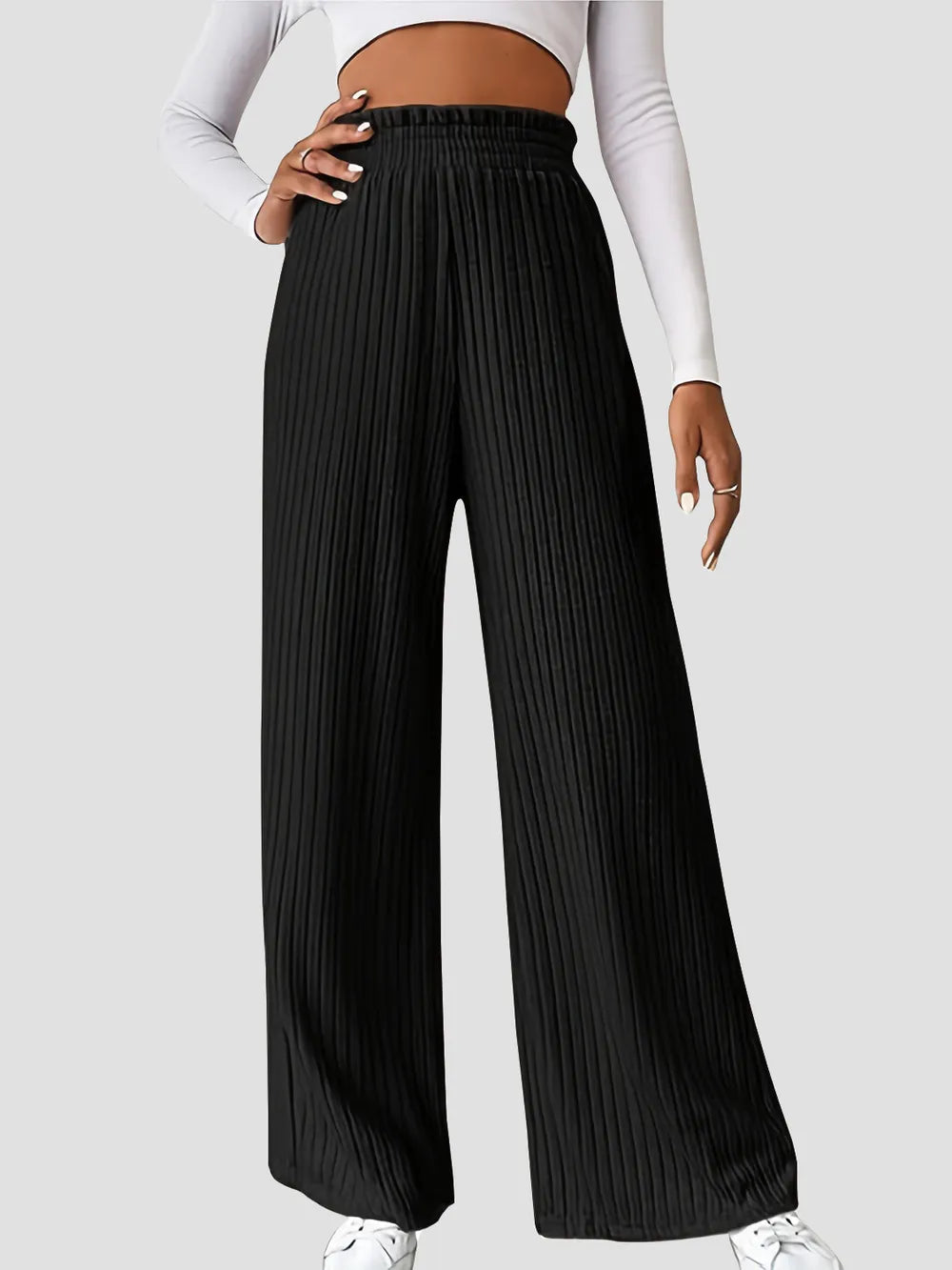 Ribbed High Waist Pants - V.I.P Digital Presence