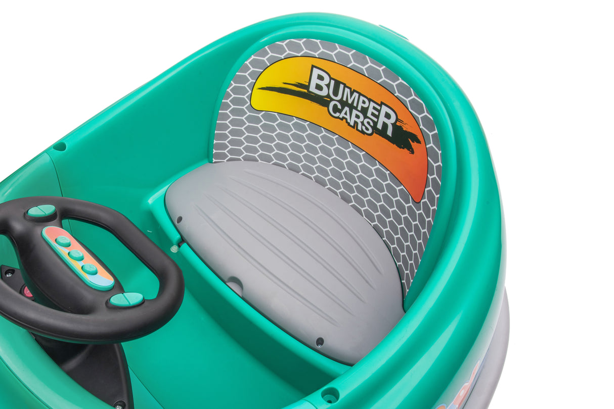 Bumper Car for Kids, 12v Dual Drive 1-6 Years Old Children's Electric Car with Pushrod Dinner Plate Music Rocking Horse