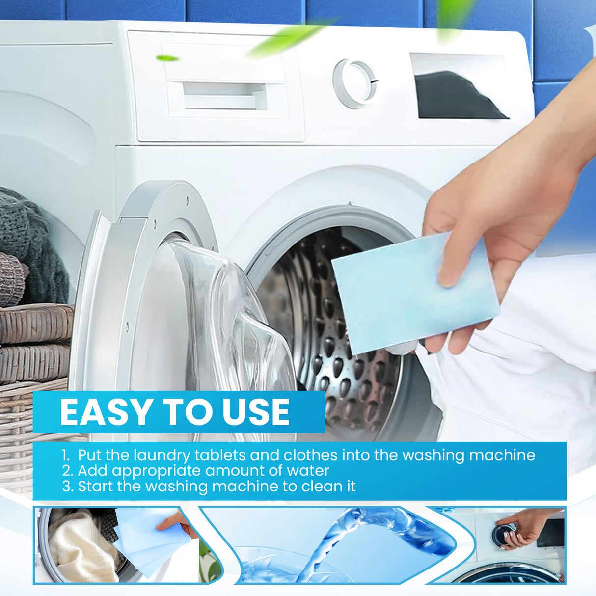 Laundry Detergent Sheets, Deep Cleaning Clothes Remove Oil Stains And Stains Lasting Fragrance Clothes Cleaning Tablets - V.I.P Digital Presence