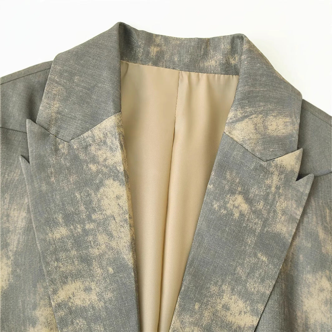 Elegant Printed Long Sleeve Blazer with Style for Women - V.I.P Digital Presence