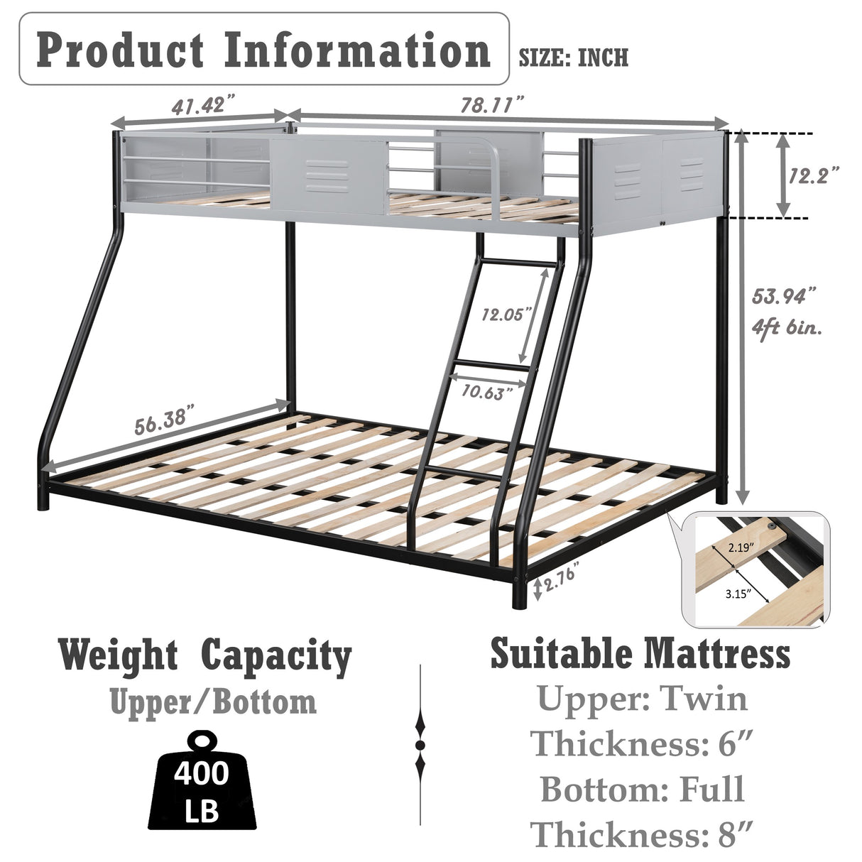 Full double-layer metal bed/heavy-duty sturdy metal/noise reduction/safety ventilation board guardrail - V.I.P Digital Presence