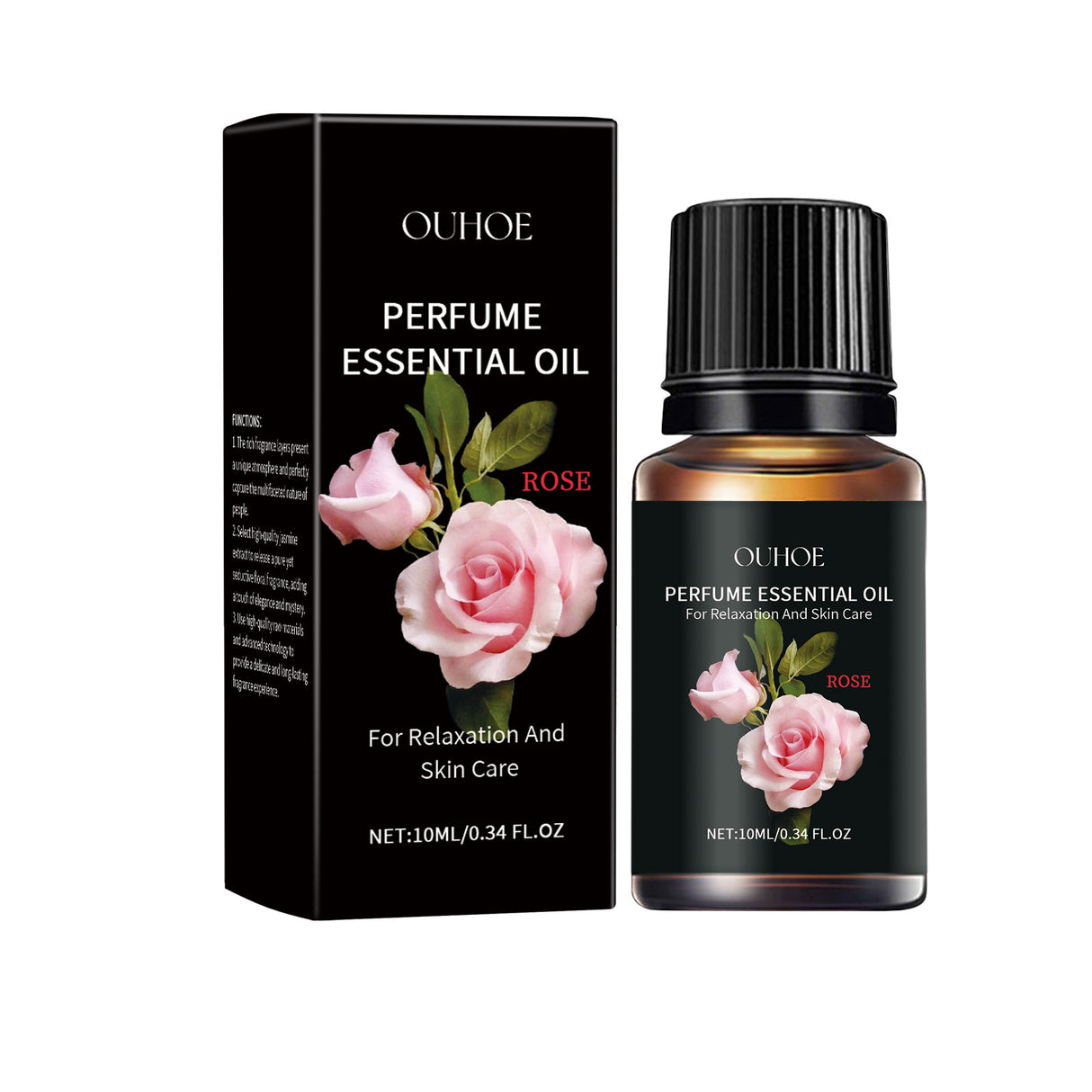 Aceite esencial de masaje de rosas, tratamiento de masaje corporal nutritivo e hidratante para hombros y cuello. Aceite esencial de rosas.