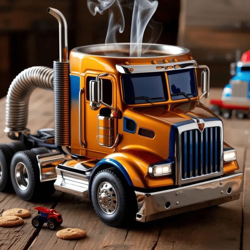 1PC Creative 11oz Truck-Design Coffee Mug. Ideal as a semi-truck coffee cup or home kitchen desktop ornament. - V.I.P Digital Presence