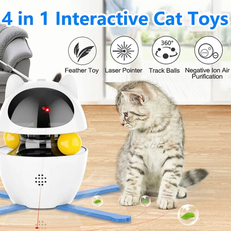Chasing Exercising Laser Toy USB Rechargeable 4-in-1 Cat Toys Indoor Electric Interactive Toys with Ball Pet cat Teasing cats - V.I.P Digital Presence