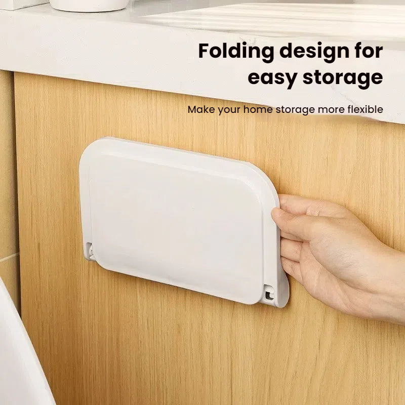 New Foldable Punch - Free Wall - mounted Plastic Floating Shelf for Bathroom and Toilet, Ideal for Towel and Clothes Storage - V.I.P Digital Presence
