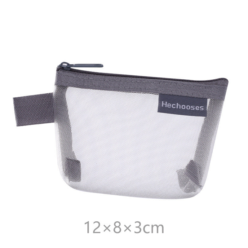 Simple three-dimensional triangle mesh coin key earphone storage bag transparent storage bag - V.I.P Digital Presence