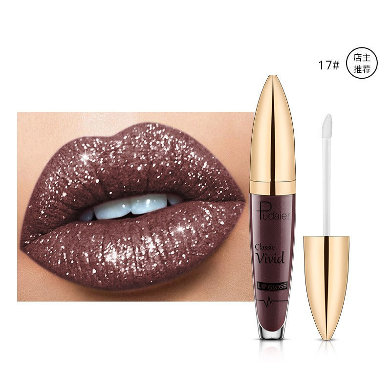18 Colors Shiny Lip Gloss for Women Long Lasting Matte Glitter Liquid Lipstick Diamond Shiny Lip Gloss Waterproof Lip Makeup - V.I.P Digital Presence