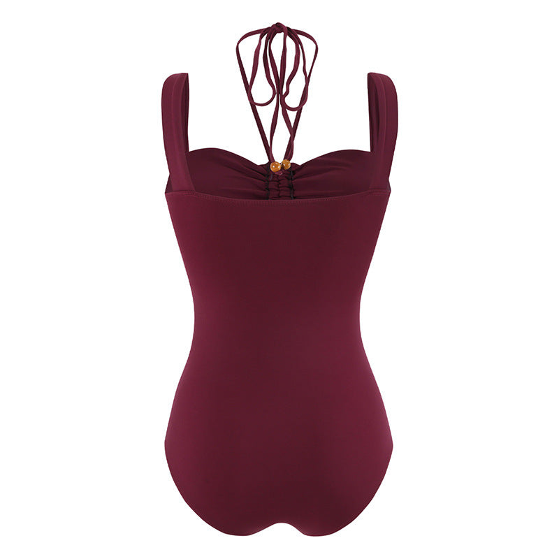 Strap decoration hollow neck hanging strap one-piece swimsuit women's long skirt set - V.I.P Digital Presence