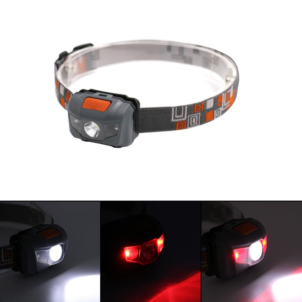 Mini linterna frontal R3 + 2 LED de 800 lúmenes, 4 modos, para exteriores, resistente al agua, funciona con pilas AAA.