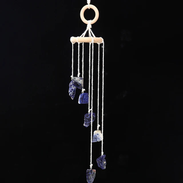 Natural crystal raw stone wind chime paper box set handmade DIY weaving home decoration car interior pendant - V.I.P Digital Presence