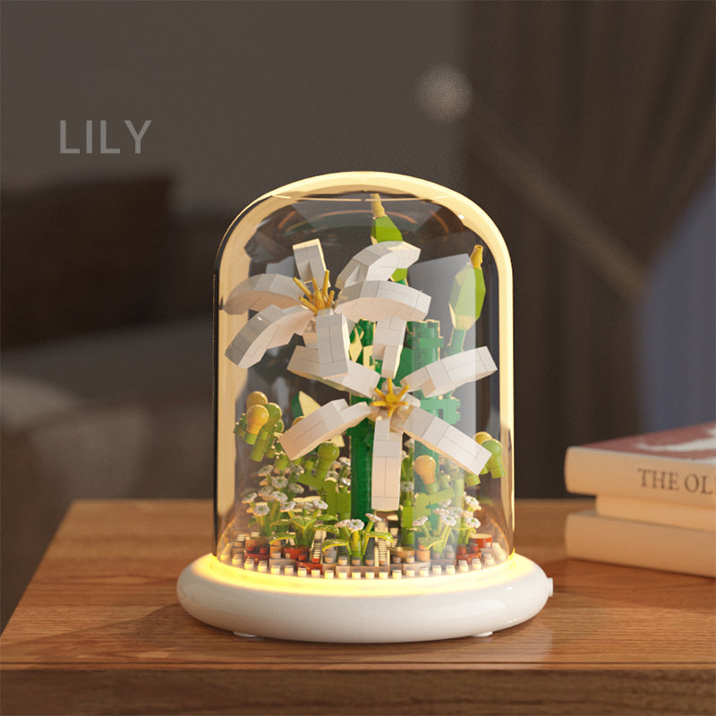 Building block flower simulation sunflower jasmine compatible with a certain high building block model toy - V.I.P Digital Presence