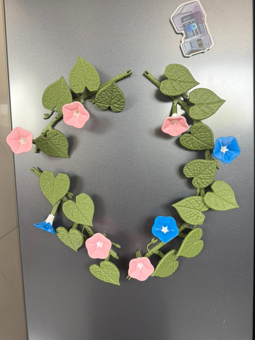 Morning Glory Magnets 3D printed artificial morning glory refrigerator sticker decoration - V.I.P Digital Presence