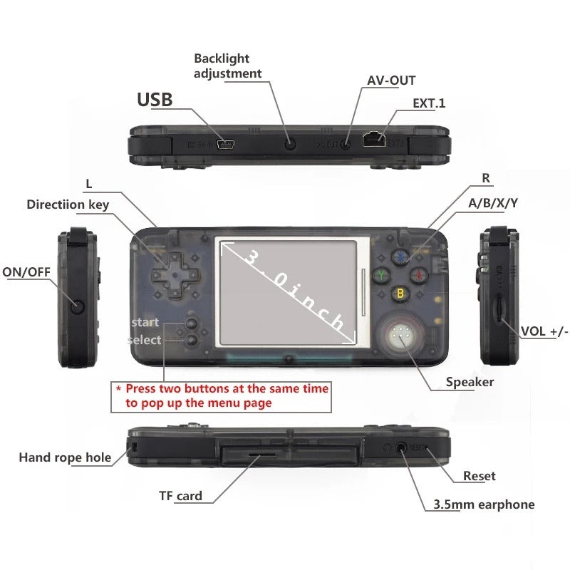 Long GBA retro handheld console retro game classic retro mini game handheld game console can connect to TV - V.I.P Digital Presence