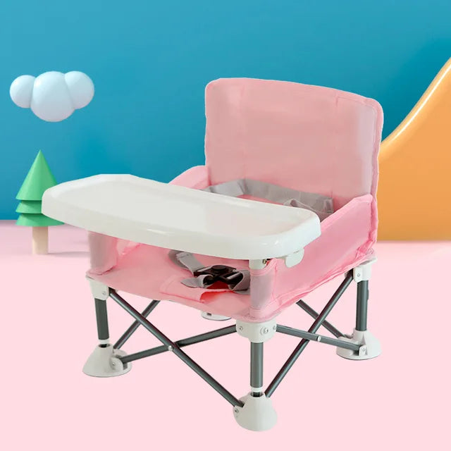 Children's dining chair portable foldable baby dining chair baby dining table small chair baby eating out folding - V.I.P Digital Presence