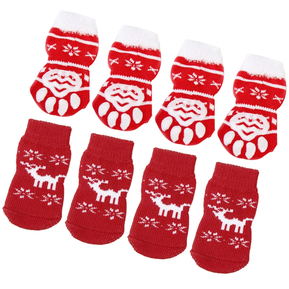 8pcs Pet Warm Cotton Socks Soft Anti Slip Claw Pattern Protect Feet Cold Snow Christmas Dog Cat Stockings Gifts - V.I.P Digital Presence