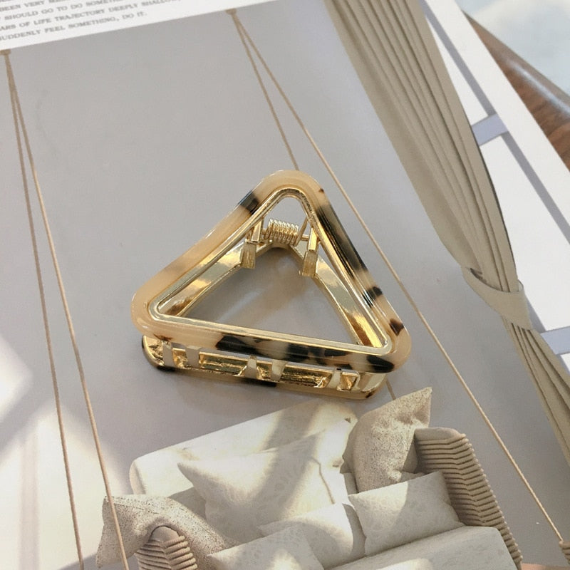 Chic Geometric Acetate Hair Claw Clamps Metal Hair Crab Women Girls Hair Clip Leopard Hairpin Hair Crab Hair Accessories - V.I.P Digital Presence