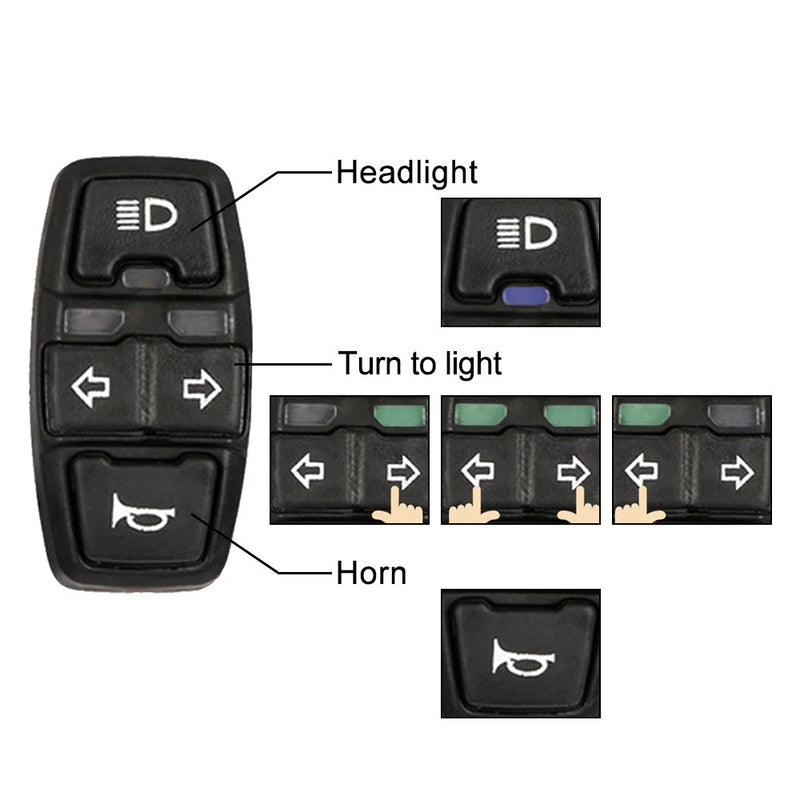 48V/36V 1.5 m Electric Bike Scooter Light Switch for Motorcycle Button Turn Signal Light For Motorcycle Electric Bike Scooter - V.I.P Digital Presence
