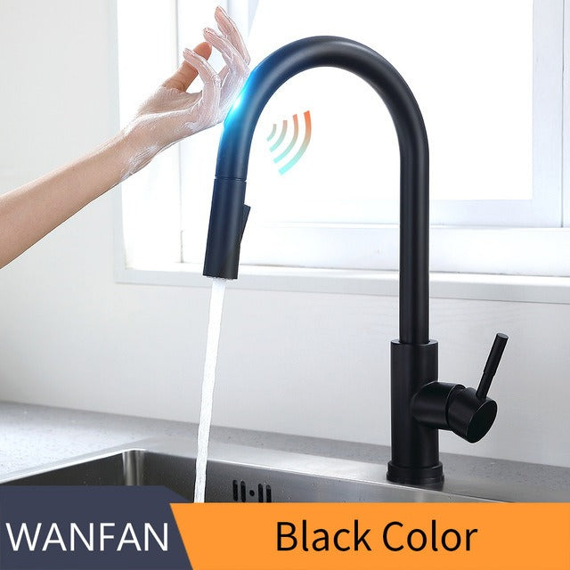 304 stainless steel kitchen faucet, hot and cold water pull-out vegetable basin sink faucet - V.I.P Digital Presence