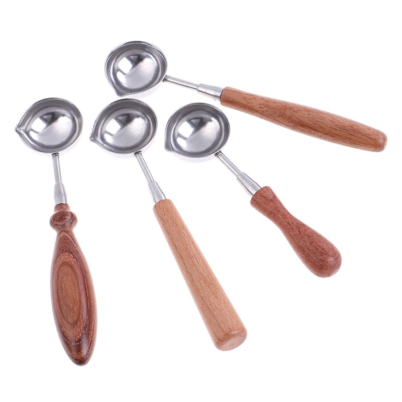 Anti-Hot Sealing Wax Spoon Wood Handle Retro Wax Stamping Spoons Invitation Cards Decorative Stamps Craft - V.I.P Digital Presence