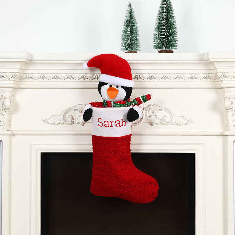 Christmas Decorations Single Head Hug Christmas Socks Gift Bag Candy Bag Christmas Eve Bedhead Pendant - V.I.P Digital Presence