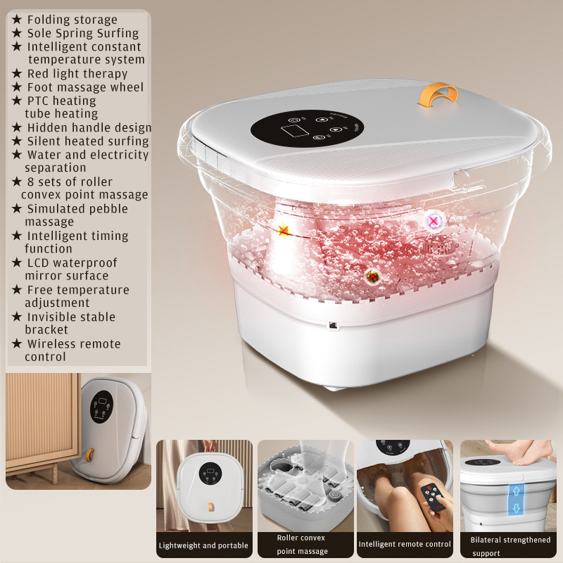 Folding Foot Bath Tub with Electric Massage Deep Foot Soaking Bucket Automatic Heating Foot Therapy Tub for Home - V.I.P Digital Presence