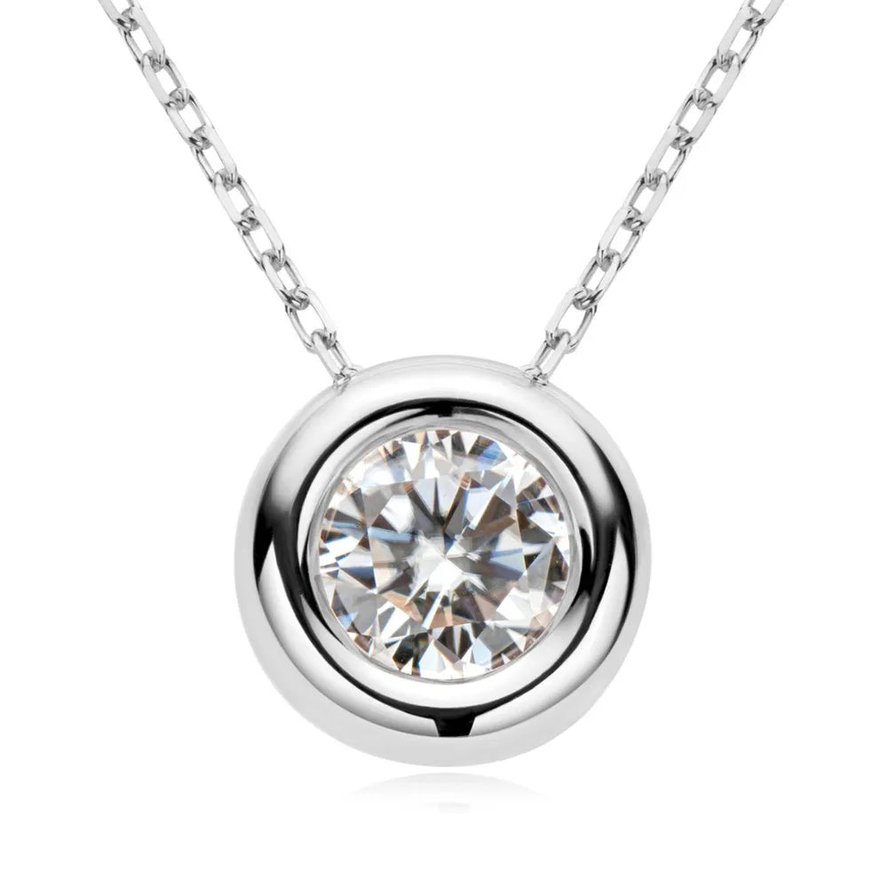 1 Carat Moissanite 925 Sterling Silver Necklace - V.I.P Digital Presence