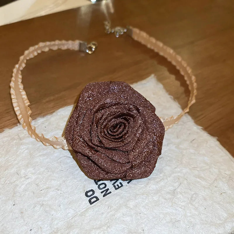 3D Rose Alloy Buckle Necklace - V.I.P Digital Presence