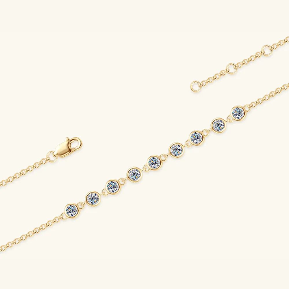 Inlaid Moissanite 925 Sterling Silver Bracelet - V.I.P Digital Presence