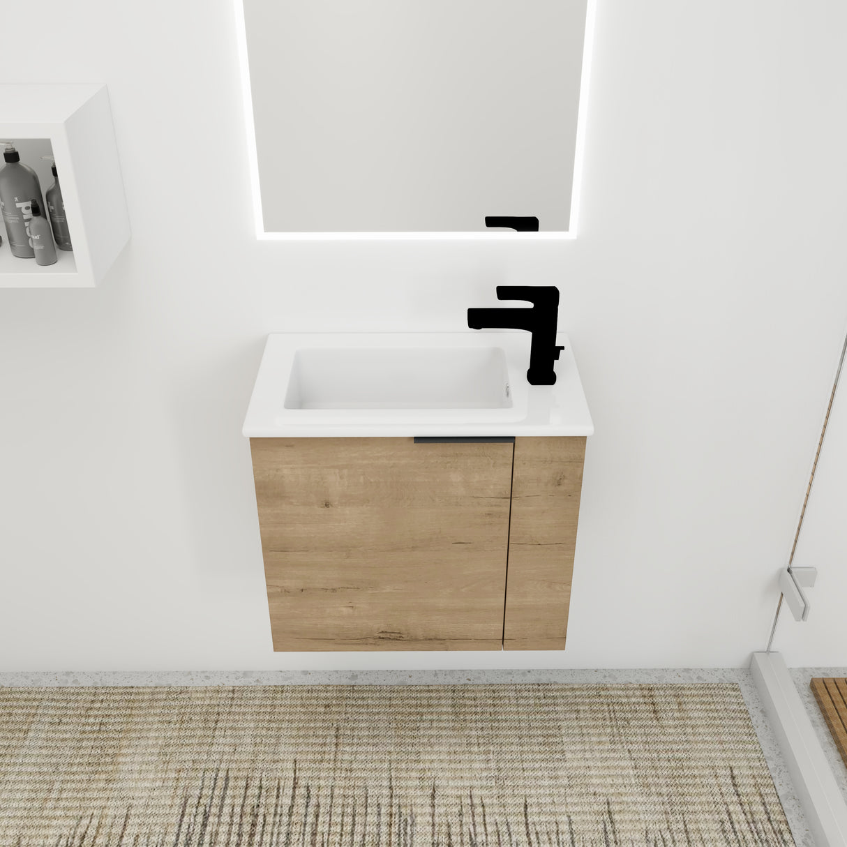 Bathroom Vanity with Sink 22 Inch for Small Bathroom,Floating Bathroom Vanity with Soft Close Door,Small Bathroom Vanity with Sink, 22x13 (KD-Packing) - V.I.P Digital Presence