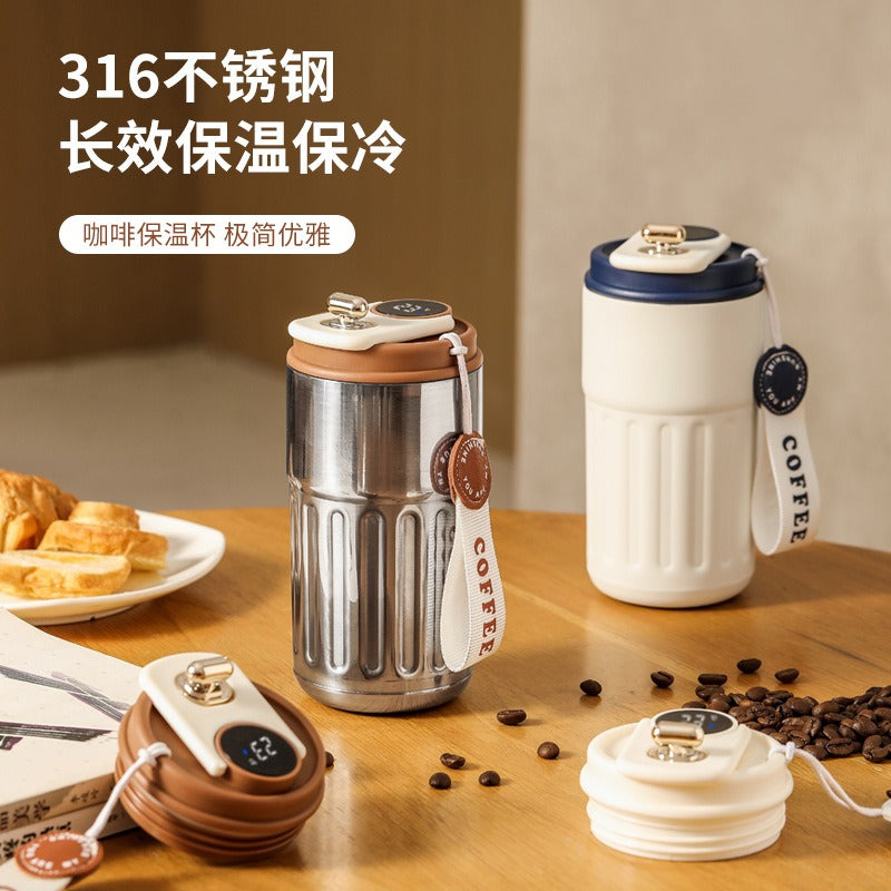 New coffee cup 316 stainless steel thermos cup high value men and women double layer water cup portable accompanying cup - V.I.P Digital Presence